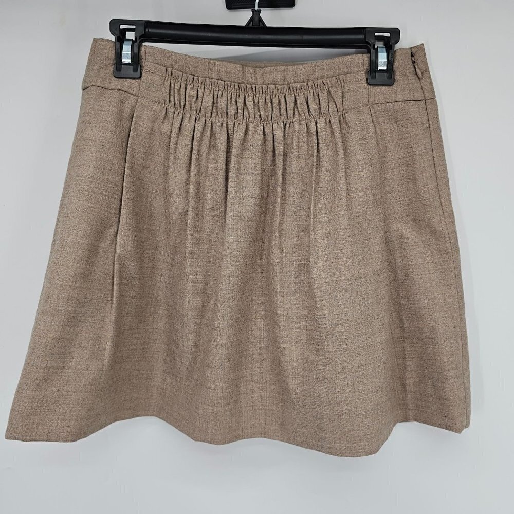 J. Crew Wool Blend Brown Side Walk Side Pocket Mini Skirt